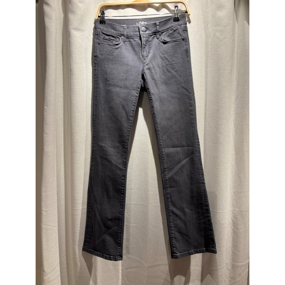 Ann Taylor LOFT Womens Bootcut Jeans Charcoal Gray Denim Pants 28"